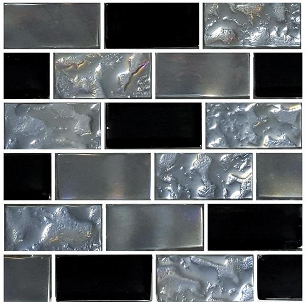 Titanium, 1" x 2" Glass Tile By Artistry in Mosaics.jpg