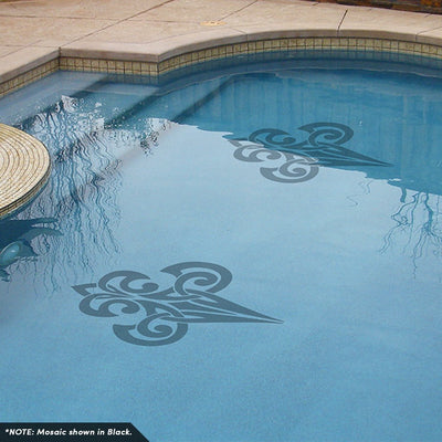 Tribal Fleur De Lis - Blue | CM-FL1-18BL | Pool Mosaic by Custom Mosaics