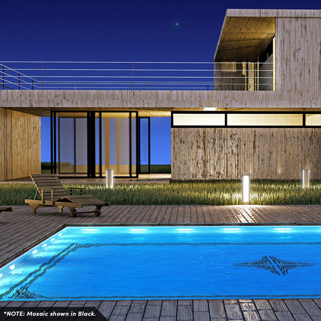 Tribal Corner - Black | CS-TS1-46BL | Pool Mosaic by Custom Mosaics