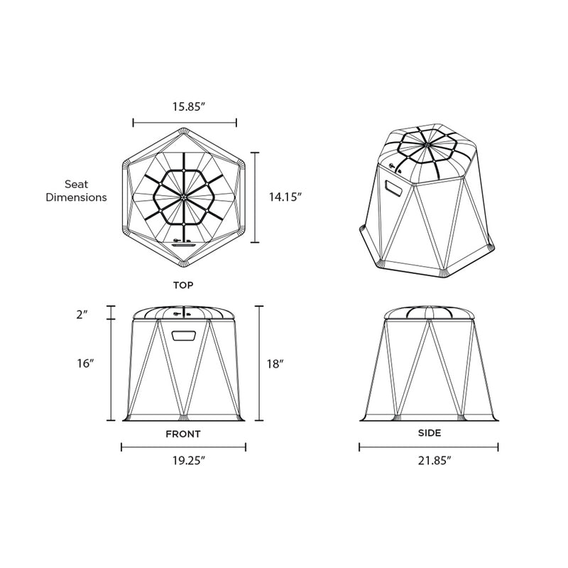 Twisted Hex 18in Stool/Side Table, 2 Pack | Pool Accessory