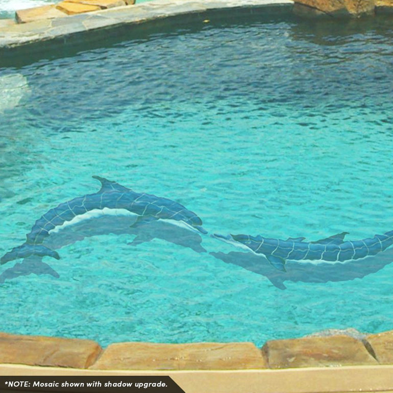 Blue Dolphin-B | BD43-27 | Pool Mosaic by Custom Mosaics