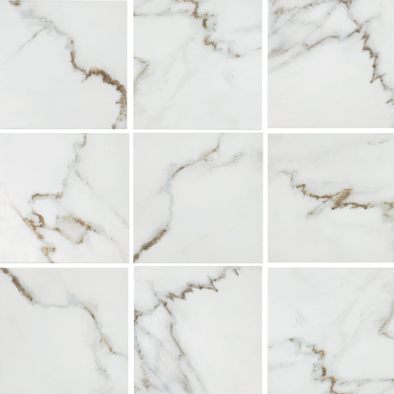 Calacatta, 6" x 6" Porcelain Tile | ESTMASSCALA66 | Aquatica Pool Tile