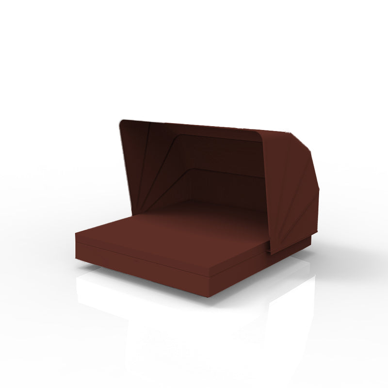 VELA BASIC SQUARE DAYBED WITH SUNROOF, PURJAI RED, 54184-PURJAI RED, VONDOM Luxury Outdoor Furniture