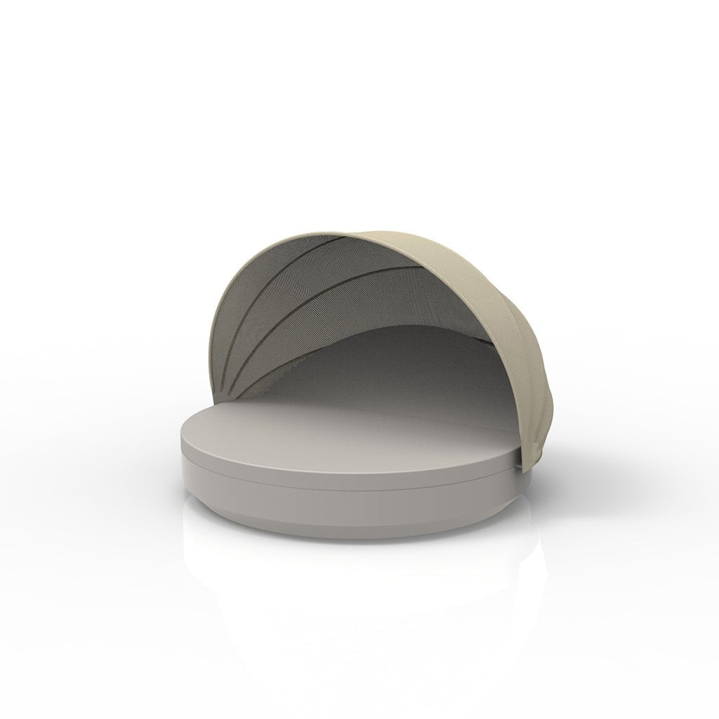 VELA ROUND DAYBED WITH RECLINING BACKREST AND SUNROOF, TAUPE, 54188-TAUPE, VONDOM Luxury Outdoor Furniture