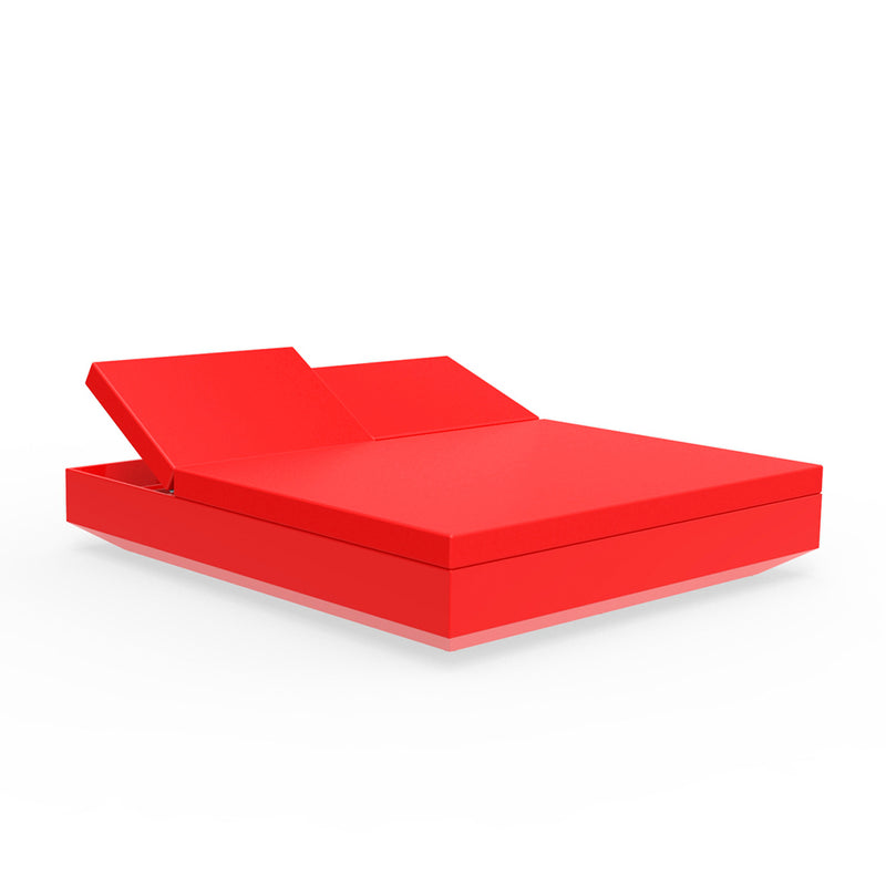 VELA SQUARE DAYBED WITH RECLINING BACKRESTS, RED, 54180-RED, VONDOM Luxury Outdoor Furniture