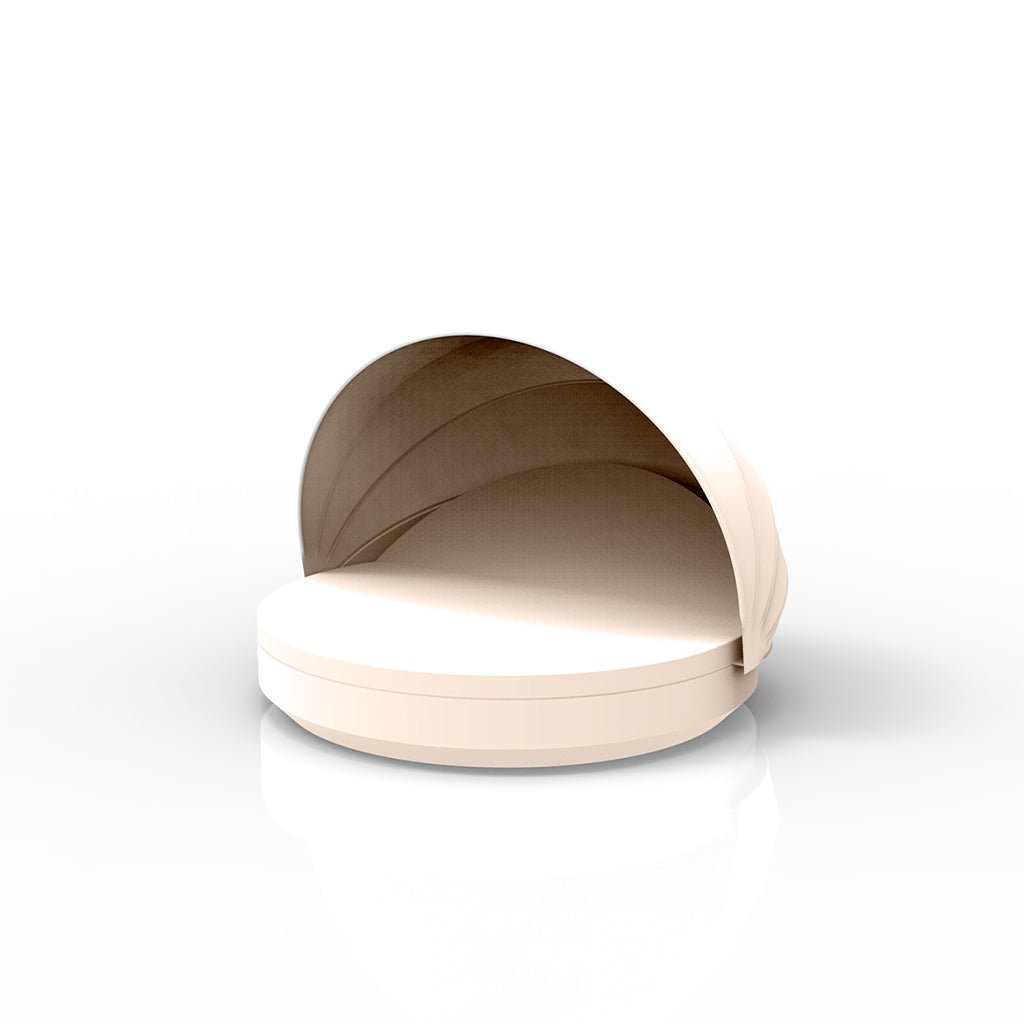VELA ROUND DAYBED WITH RECLINING BACKREST AND SUNROOF, CREMA, 54188-CREMA, VONDOM Luxury Outdoor Furniture