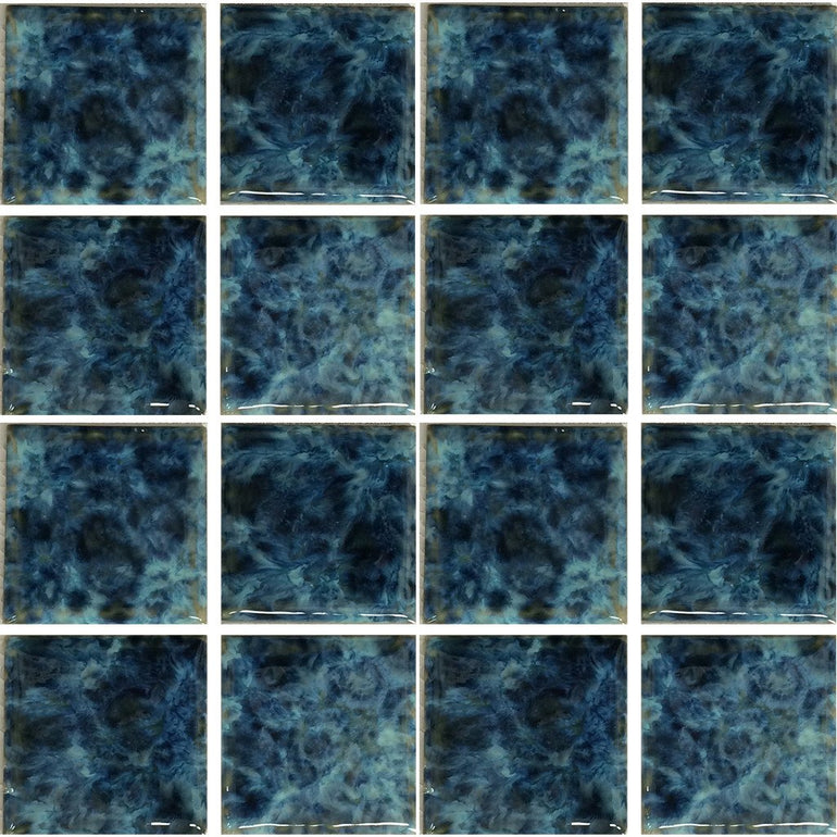 VENIZ-346 - Ocean Blue, 3" x 3" - Porcelain Pool Tile - Fujiwa