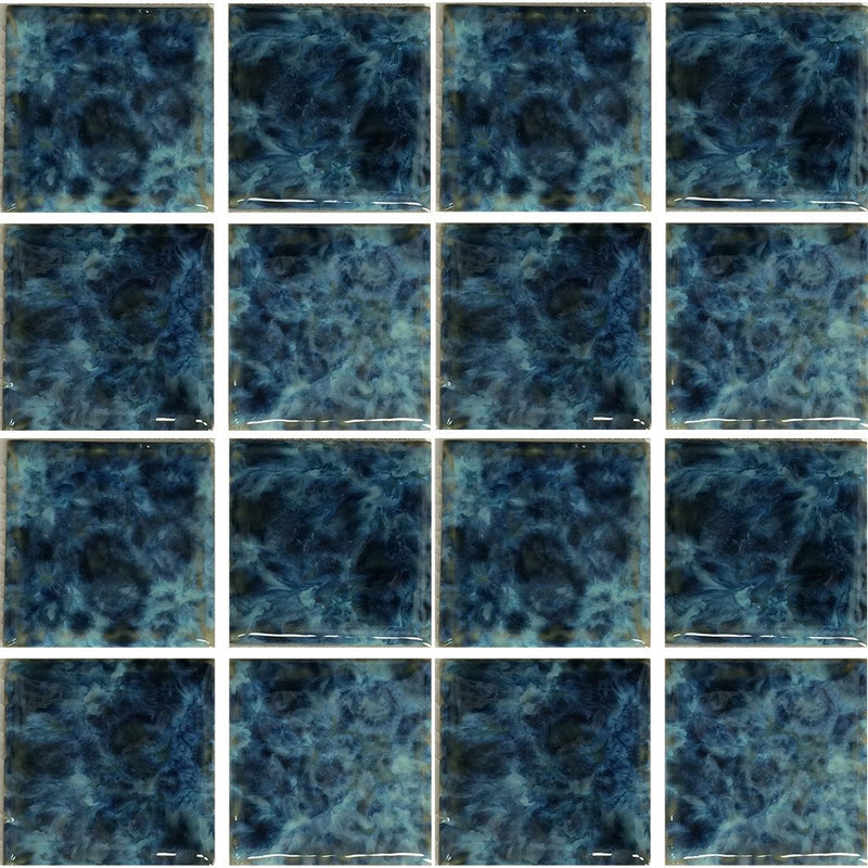 VENIZ-346 - Ocean Blue, 3" x 3" - Porcelain Pool Tile - Fujiwa