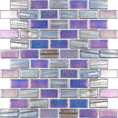 Blue 1" x 2" Mosaic Tile | VIDILLUBLU12 | Aquatica Glass Pool Tile