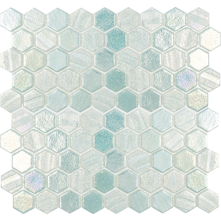 Green Hexagon Tile | VIDILLUGRNHEX | Tesoro Glass Mosaic Tile