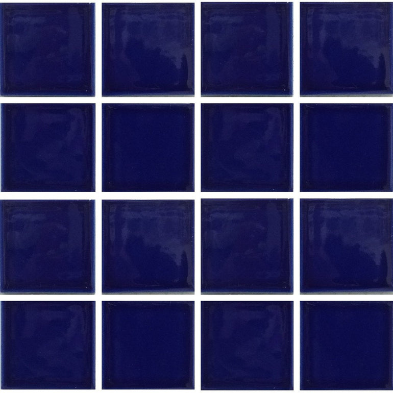 VIP-713 - Cobalt Blue, 3" x 3" - Porcelain Pool Tile - Fujiwa