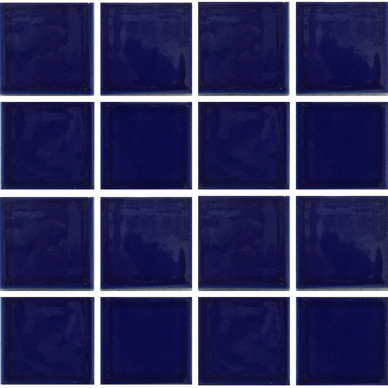 VIP-713 - Cobalt Blue, 3" x 3" - Porcelain Pool Tile - Fujiwa