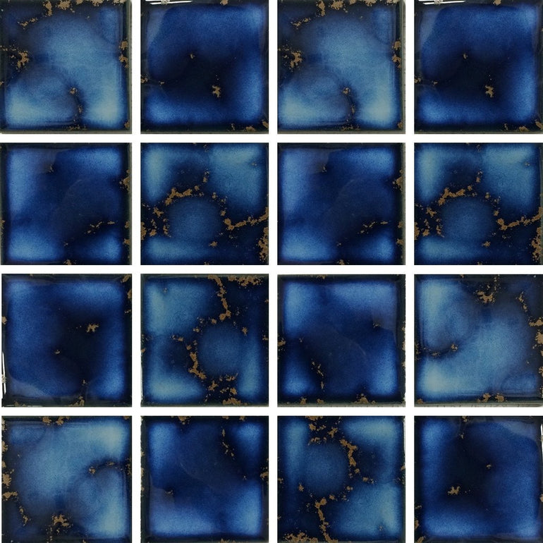 VIP-925 - Terra Blue, 3" x 3" - Porcelain Pool Tile - Fujiwa