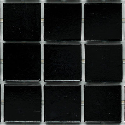 208 Black, 3/4" x 3/4" - Glass Tile