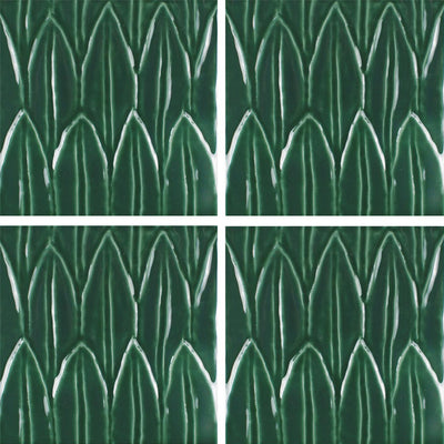 Verde Deco Foglia, 6" x 6" Tile | EMCSOLGVERDEDC | Porcelain Tile
