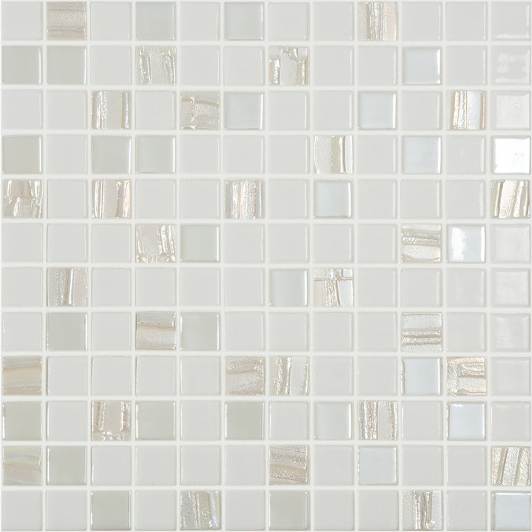 ASTRA WHITE - Astral White, 1" x 1" Vidrepur Glass Mosaic Tile
