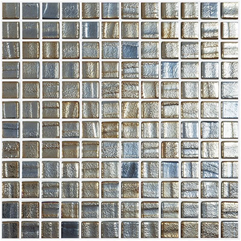 AQUA BLACK - Laguna Black, 1" x 1" Vidrepur Glass Mosaic Tile