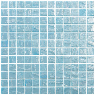 AQUA FIRE BLUE - Laguna Fire Blue, 1" x 1" Vidrepur Glass Mosaic Tile