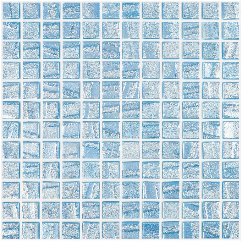 AQUA LIGHT BLUE - Laguna Light Blue, 1" x 1" Vidrepur Glass Mosaic Tile