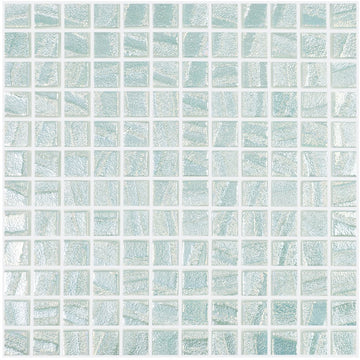 AQUA LIGHT GREEN - Laguna Light Green, 1" x 1" Vidrepur Glass Mosaic Tile