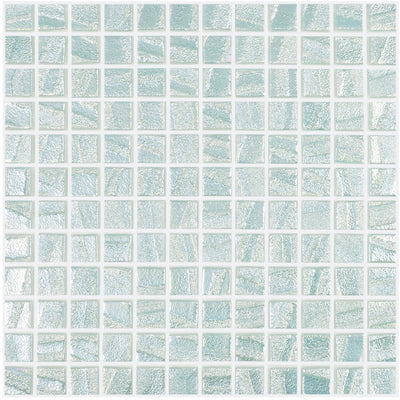 AQUA LIGHT GREEN - Laguna Light Green, 1" x 1" Vidrepur Glass Mosaic Tile