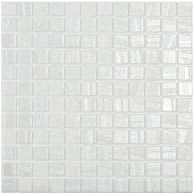 AQUA WHITE - Laguna White, 1" x 1" Vidrepur Glass Mosaic Tile