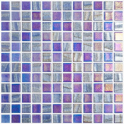 FUSION DARK BLUE - Fusion Dark Blue, 1" x 1" Vidrepur Glass Mosaic Tile