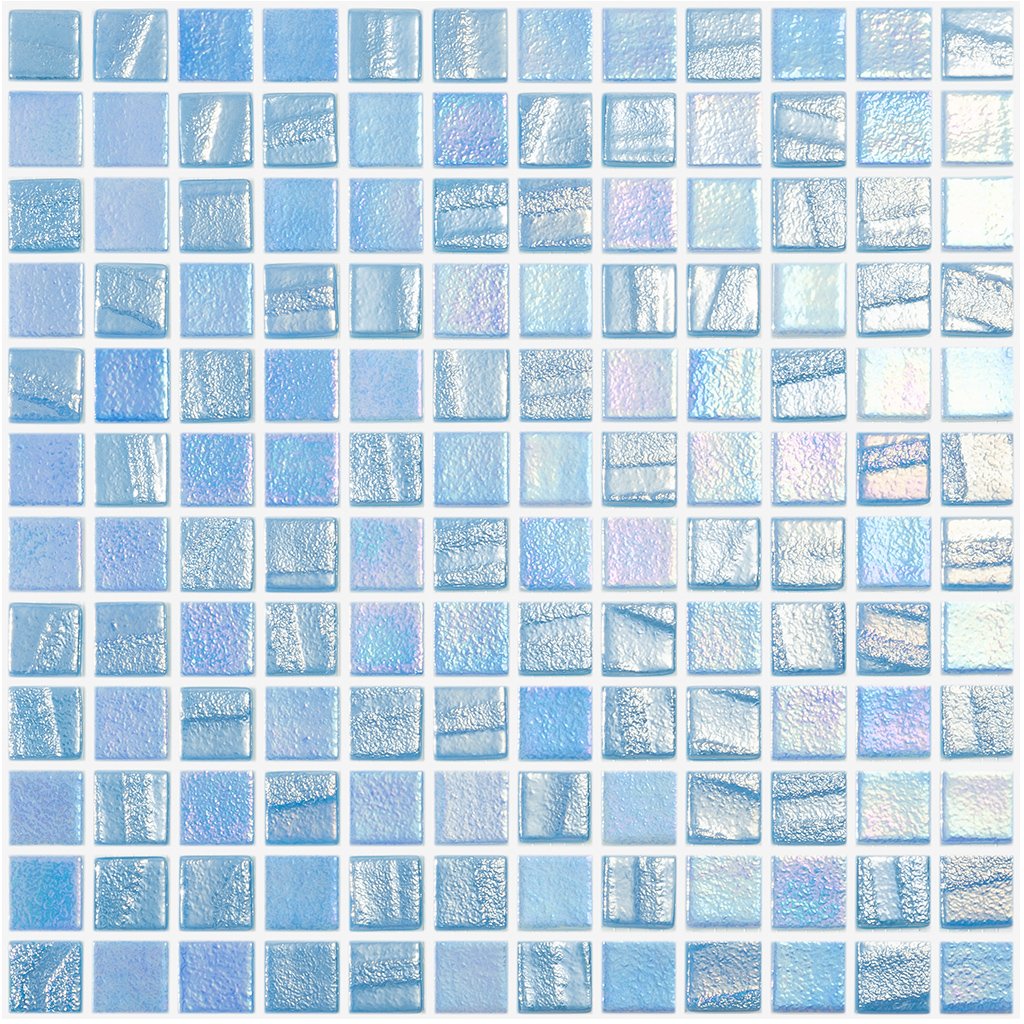 FUSION LIGHT BLUE - Fusion Light Blue, 1" x 1" Vidrepur Glass Mosaic Tile