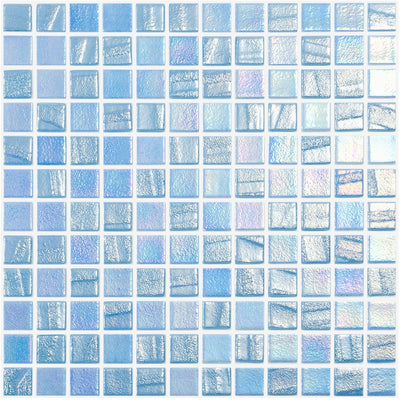 FUSION LIGHT BLUE - Fusion Light Blue, 1" x 1" Vidrepur Glass Mosaic Tile