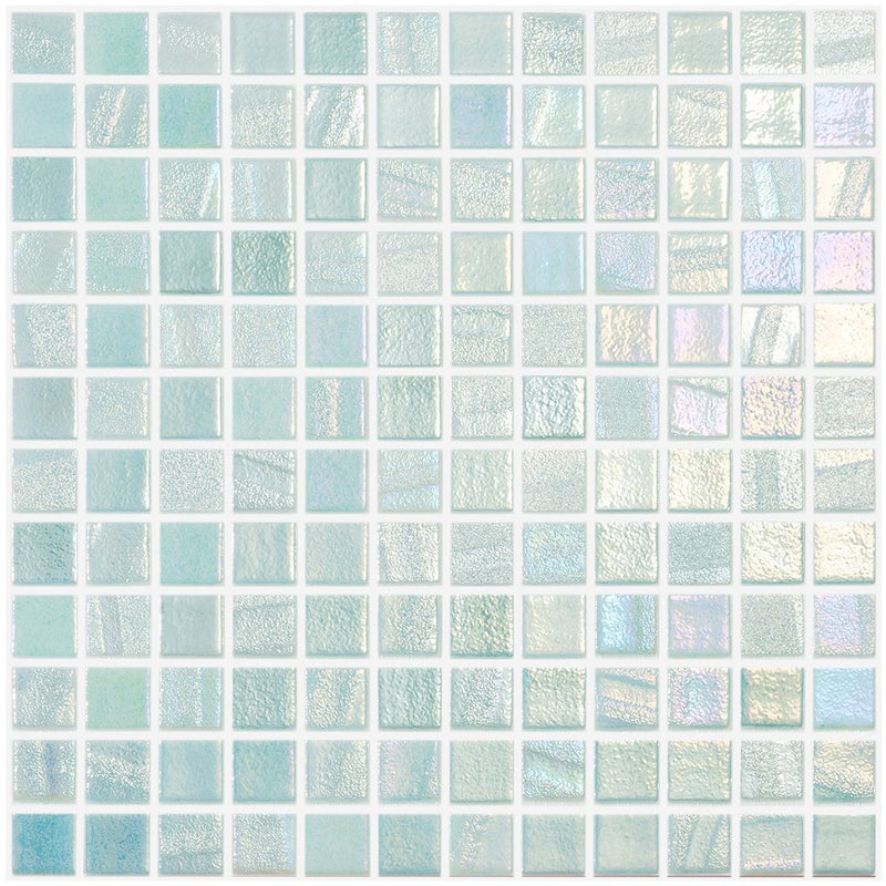 FUSION LIGHT GREEN - Fusion Light Green, 1" x 1" Vidrepur Glass Mosaic Tile