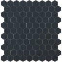 Matte Black, Flat Hexagon Mosaic - Glass Tile