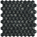 Matte Black, 3D Hexagon Mosaic - Glass Tile