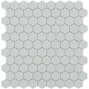 Matte Light Grey, Flat Hexagon Mosaic - Glass Tile
