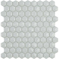 Matte Light Grey, 3D Hexagon Mosaic - Glass Tile