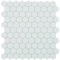 Matte White, Flat Hexagon Mosaic - Glass Tile