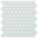 Matte White, Flat Hexagon Mosaic - Glass Tile