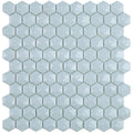 Matte Light Blue, 3D Hexagon Mosaic - Glass Tile