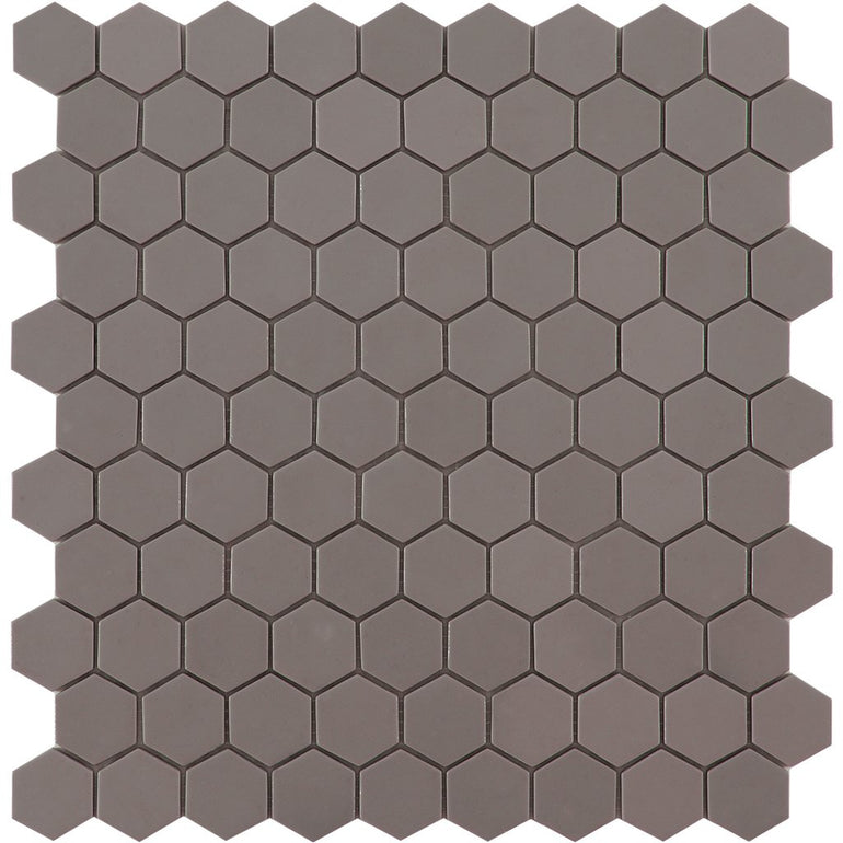 H35926M - Matte Frappe, Flat Hexagonal Vidrepur Glass Mosaic Tile