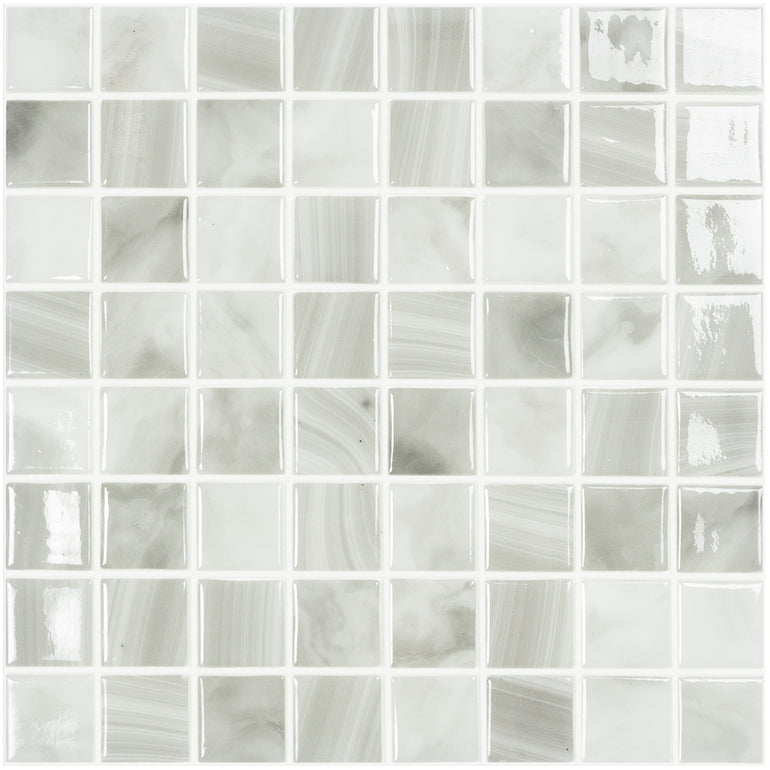 Glass Mosaic Pool | Pearl, 1.5" x 1.5" Glass Tile | Vidrepur Nature Collection