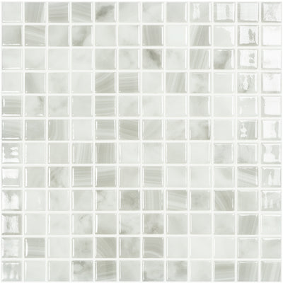 Glass Mosaic Pool | Pearl, 1" x 1" Glass Tile | Vidrepur Nature Collection