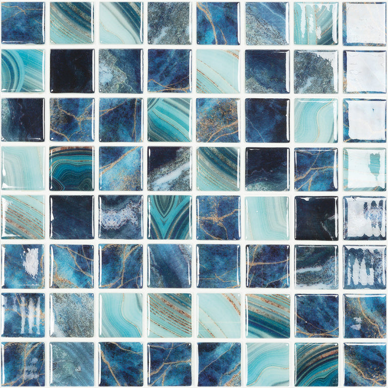 Glass Mosaic Pool | Royal, 1.5" x 1.5" Glass Tile | Vidrepur Nature Collection