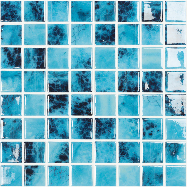 Glass Mosaic Pool | Olympic, 1.5" x 1.5" Glass Tile | Vidrepur Nature Collection