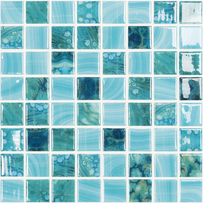 Glass Mosaic Pool | Sky, 1.5" x 1.5" Glass Tile | Vidrepur Nature Collection