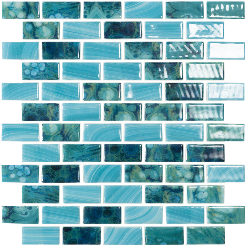 Glass Mosaic Pool | Sky, 1" x 2" Glass Tile | Vidrepur Nature Collection
