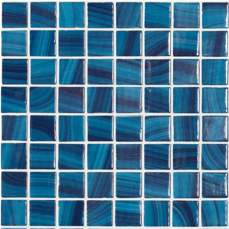 Glass Mosaic Pool | Dark Blue, 1.5" x 1.5" Glass Tile | Vidrepur Nature Collection