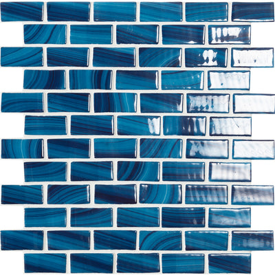Glass Mosaic Pool | Dark Blue, 1" x 2" Glass Tile | Vidrepur Nature Collection