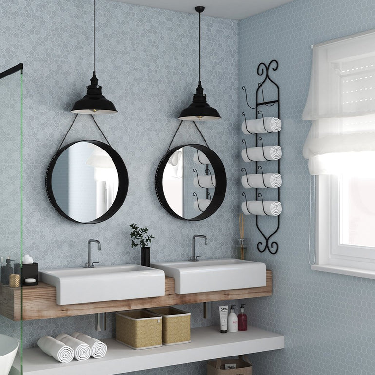 Matte Light Blue Hexagon Tile | H35925M | AquaBlu Mosaics