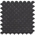 Matte Dark Grey, Fish Scale Mosaic - Glass Tile