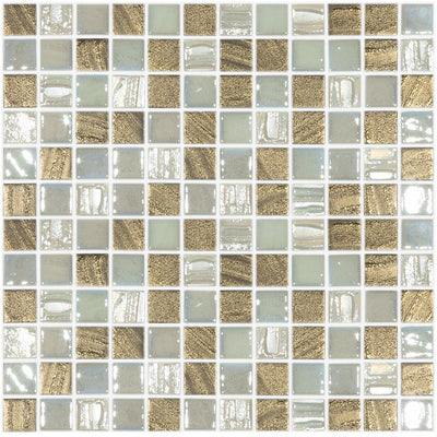 LIGHT - Light Blend, 1" x 1" Vidrepur Glass Mosaic Tile