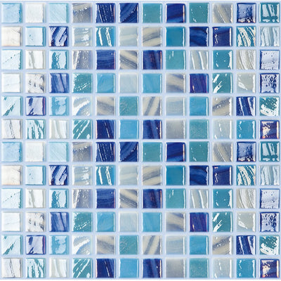 CLOUD MIX - Cloud Mix, 1" x 1" Vidrepur Glass Mosaic Tile